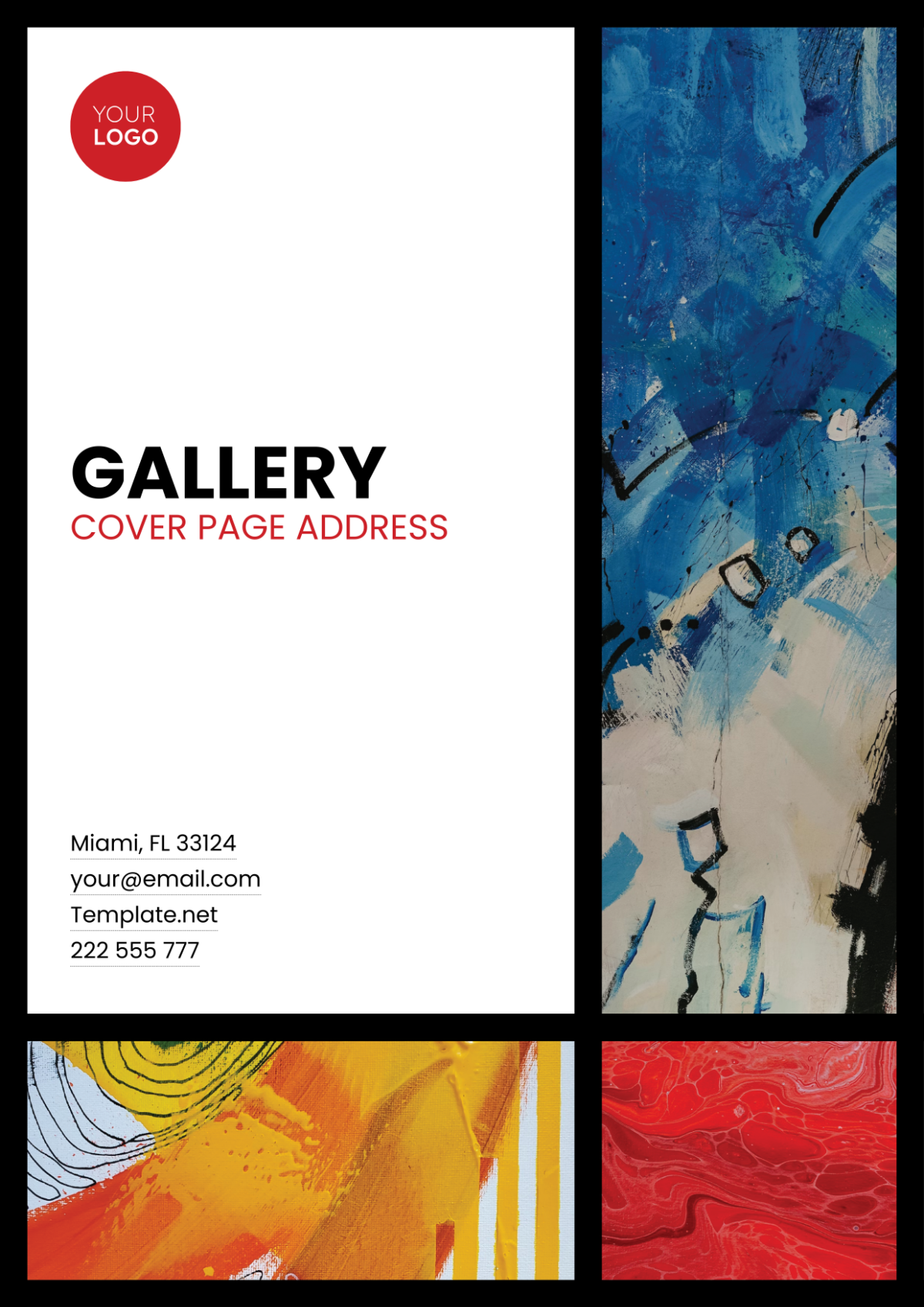 Free Gallery Cover Page Address Template