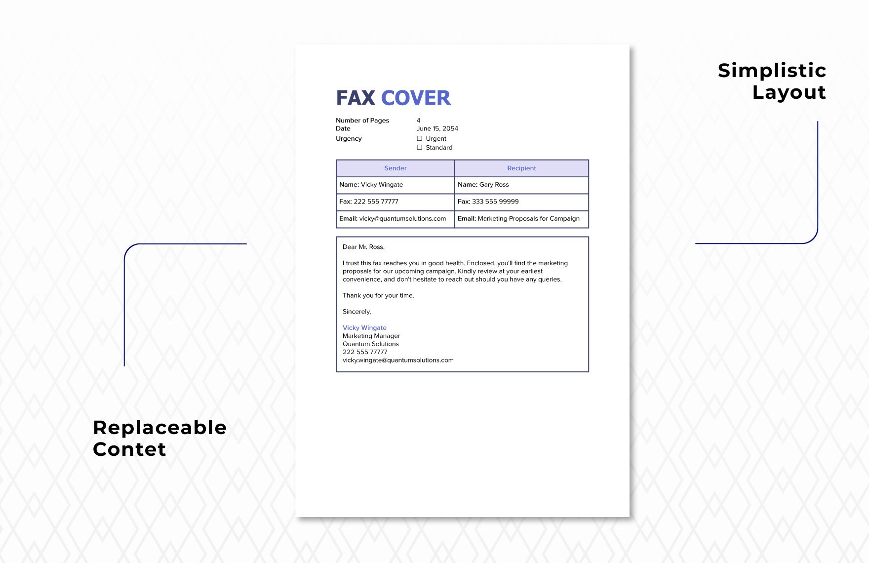 Fax Cover Letter Template