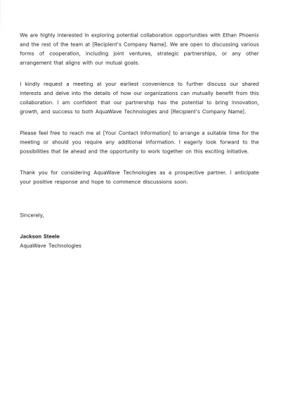 Free Commercial Letter Of Intent Template to Edit Online