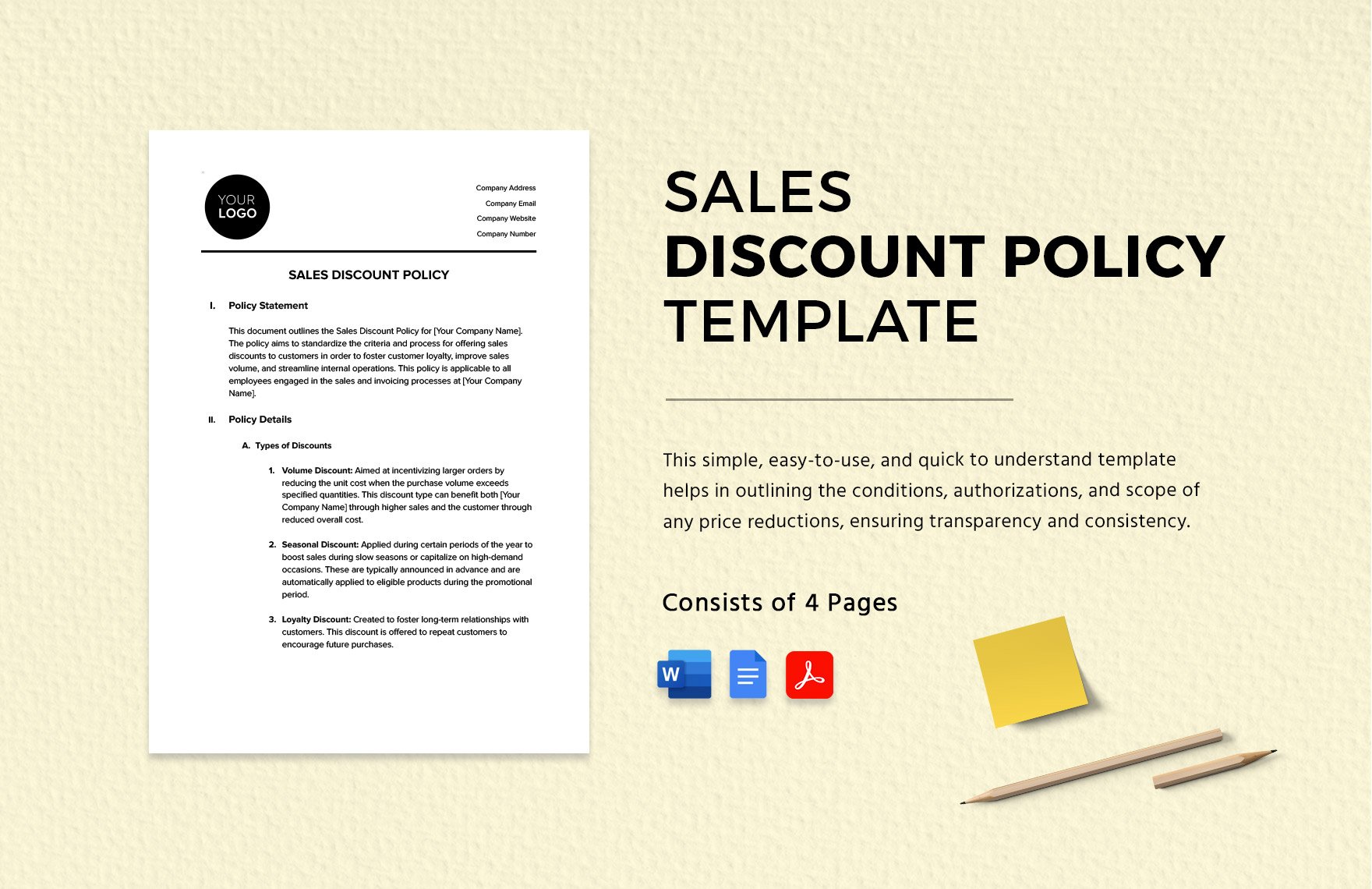 Sales Discount Policy Template