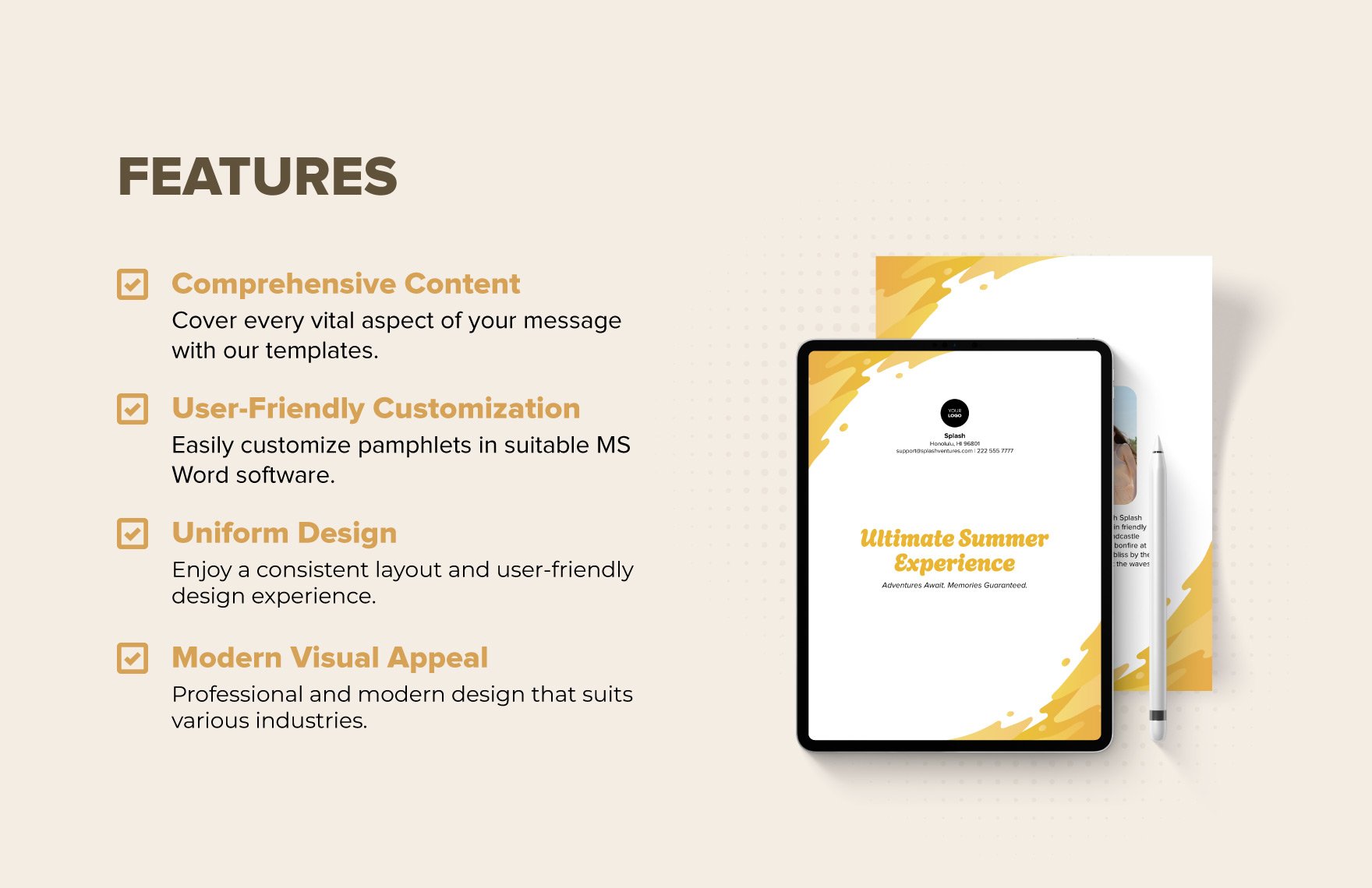 Yellow Pamphlet Template