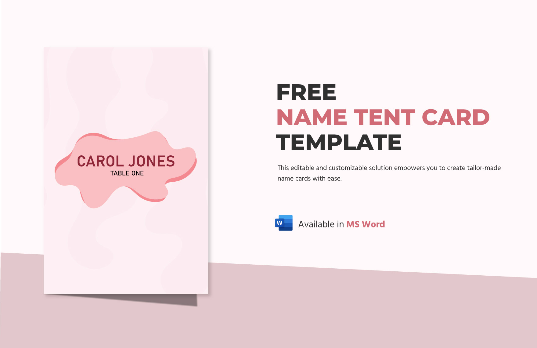 Free Name Tent Card Template Download In Word Template