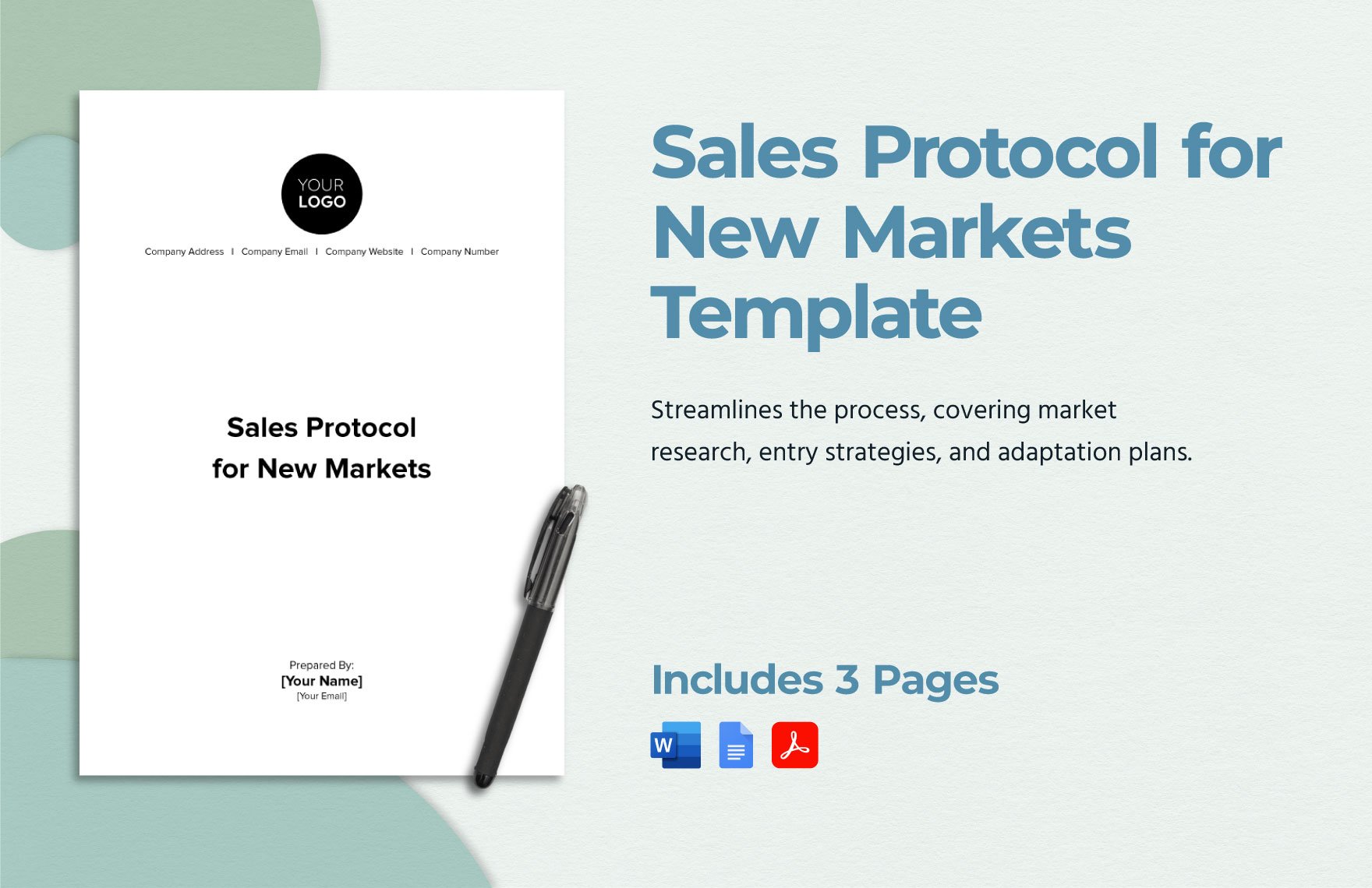 Sales Protocol for New Markets Template in Word, Google Docs, PDF