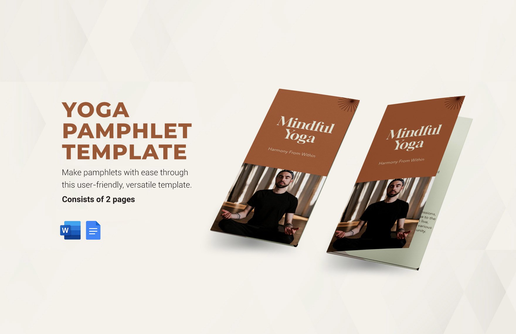 Yoga Pamphlet Template in Word, Google Docs