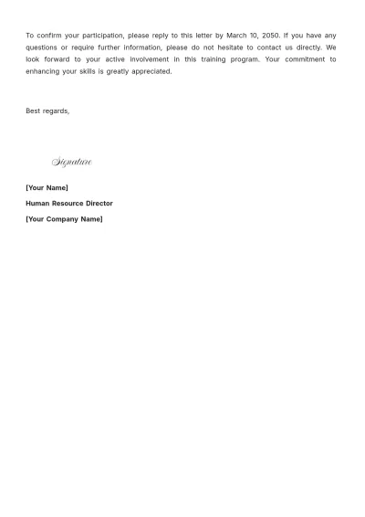 Free Training Offer Letter Template to Edit Online