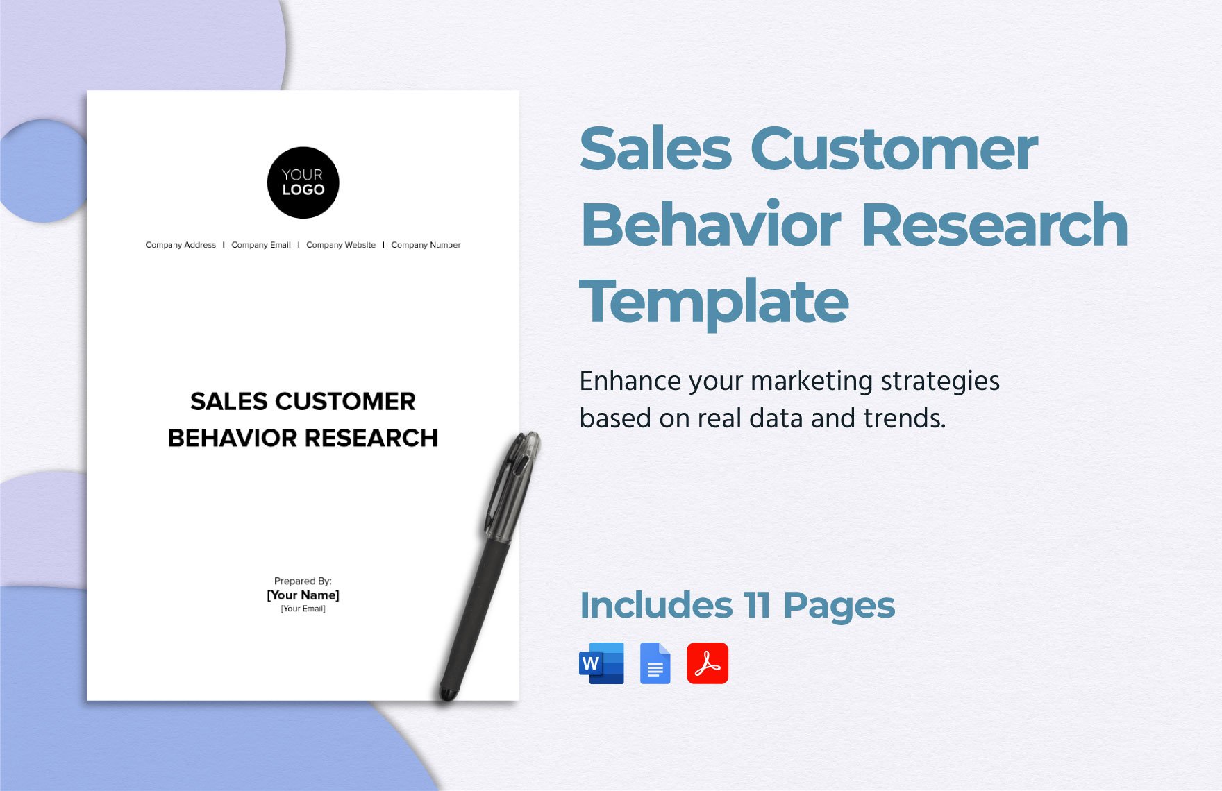 Sales Customer Behavior Research Template in Word, Google Docs, PDF
