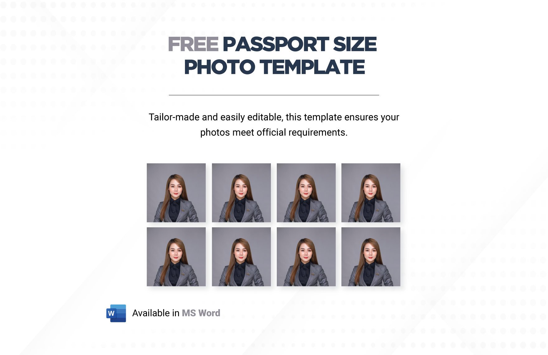 Passport Size Photo Template in Word