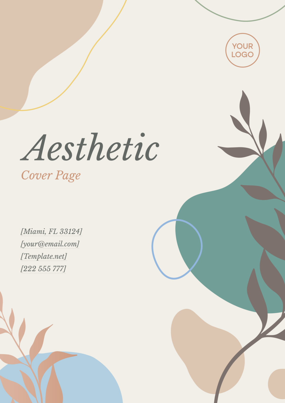 Free Aesthetic Title Cover Page Template