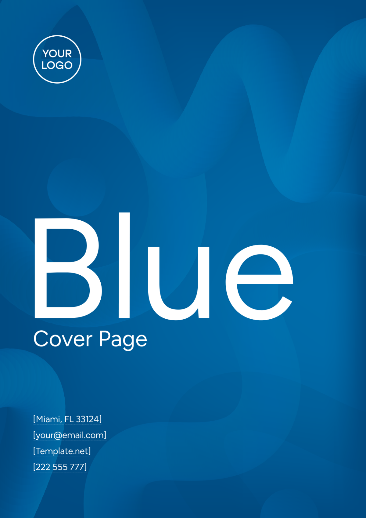 Blue Title Cover Page Template