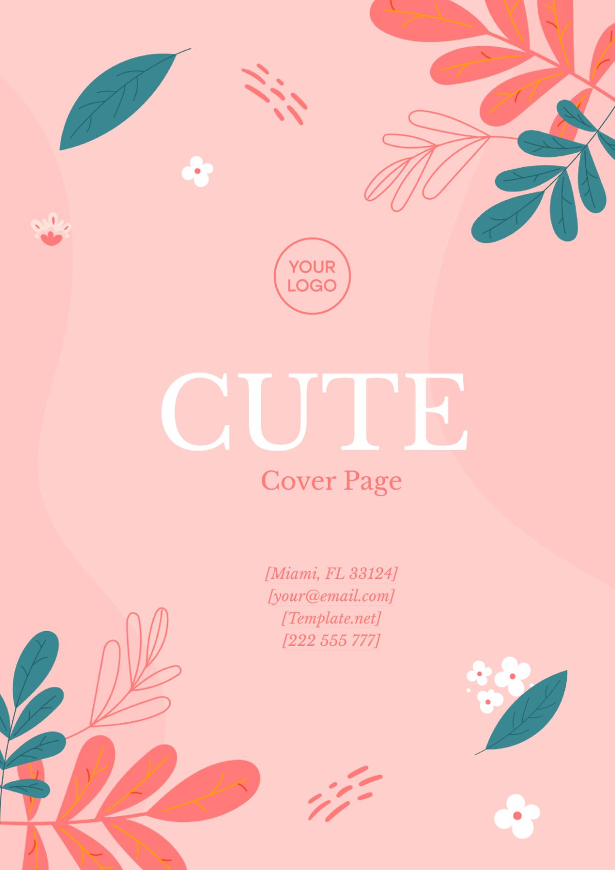 Free Cute Title Cover Page Template
