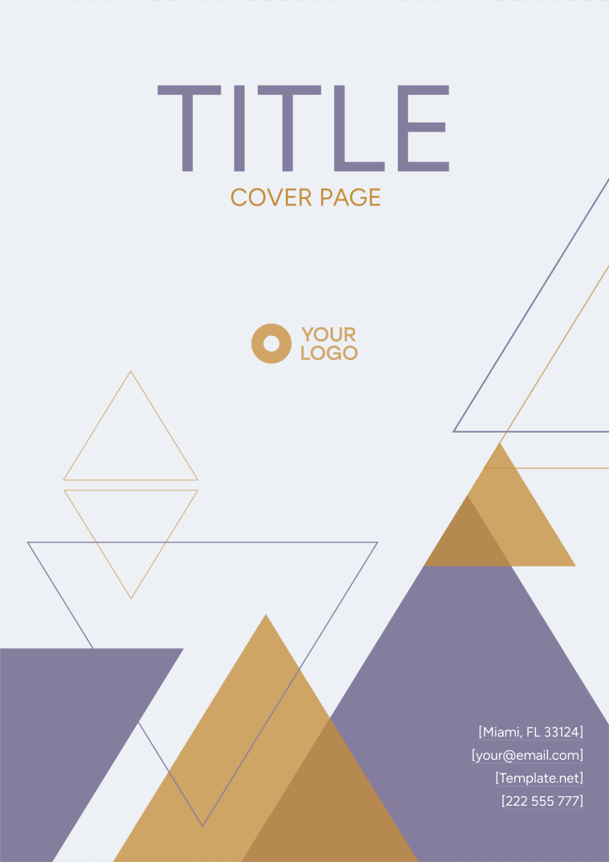 Title Cover Page Design Template