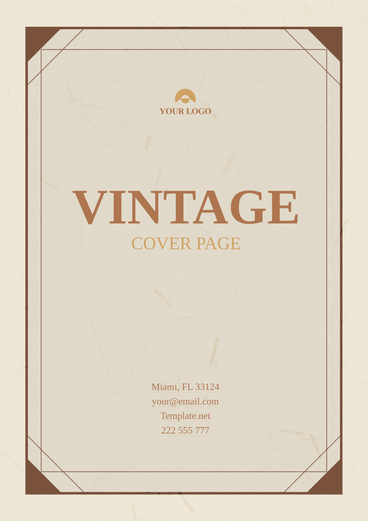 Free Vintage Title Cover Page Template