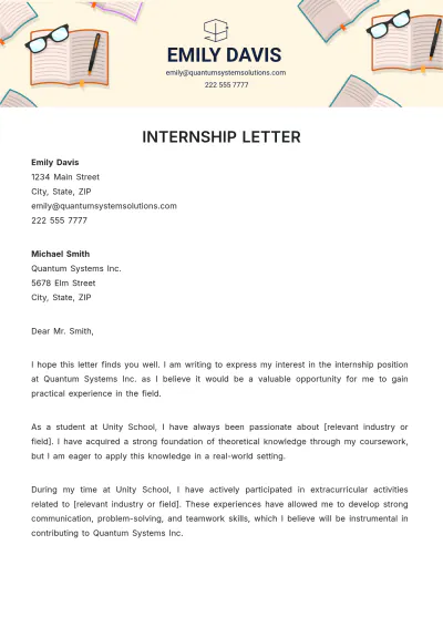 Free Internship Letter From School Template to Edit Online
