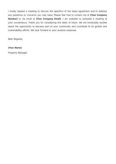 Free Rental Letter of Intent Template to Edit Online