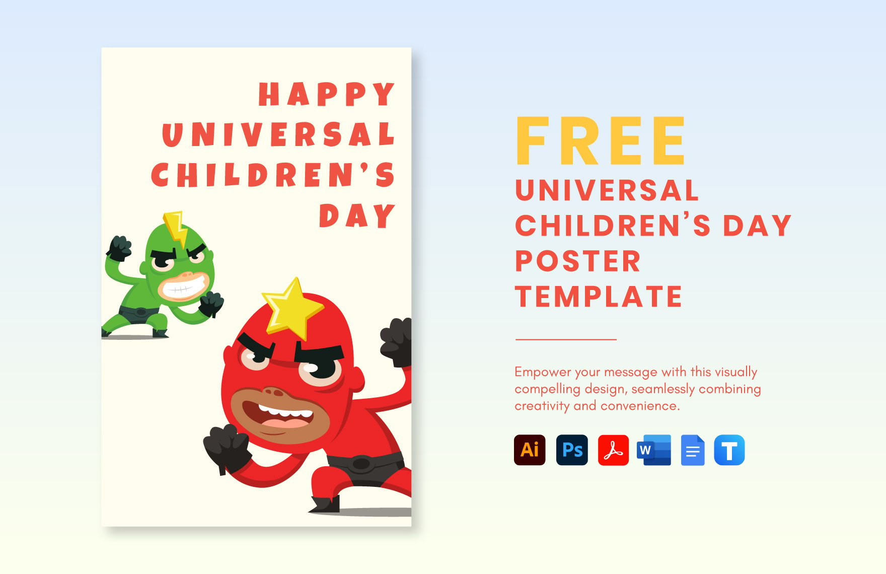 Free Universal Children’s Day Poster Template in Word, Google Docs, PDF, Illustrator, PSD