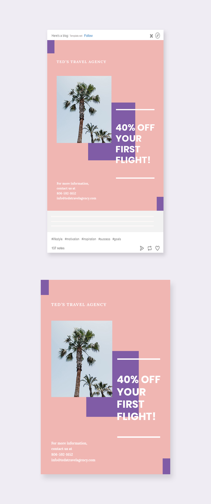 Elegant Travel Tumblr Post Template PSD