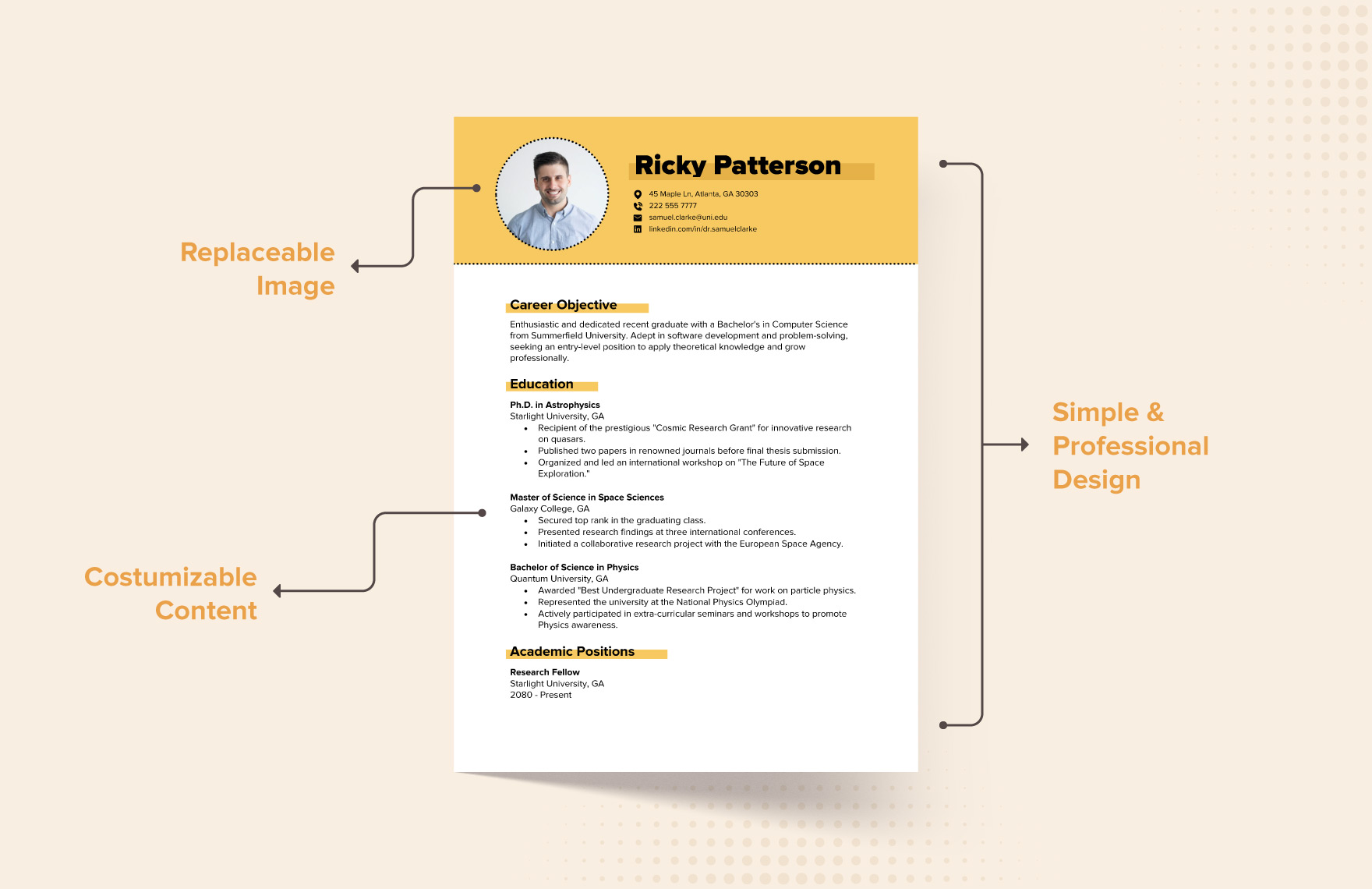 CV with Photo Template