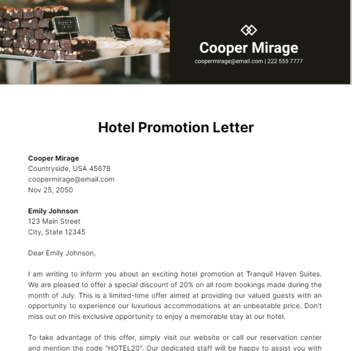 Hotel Eviction Letter Template