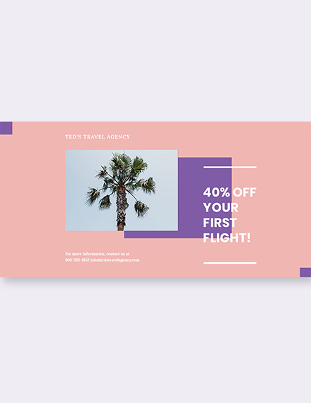 Free Travel Business Twitter Post Template to Edit Online