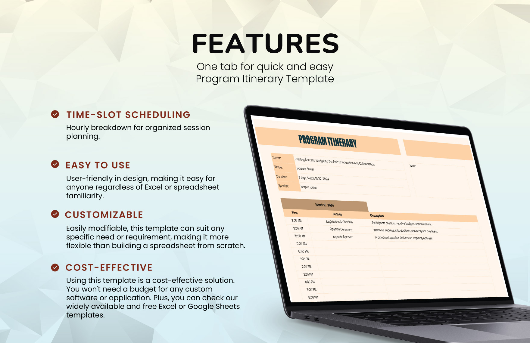 Program Itinerary Template
