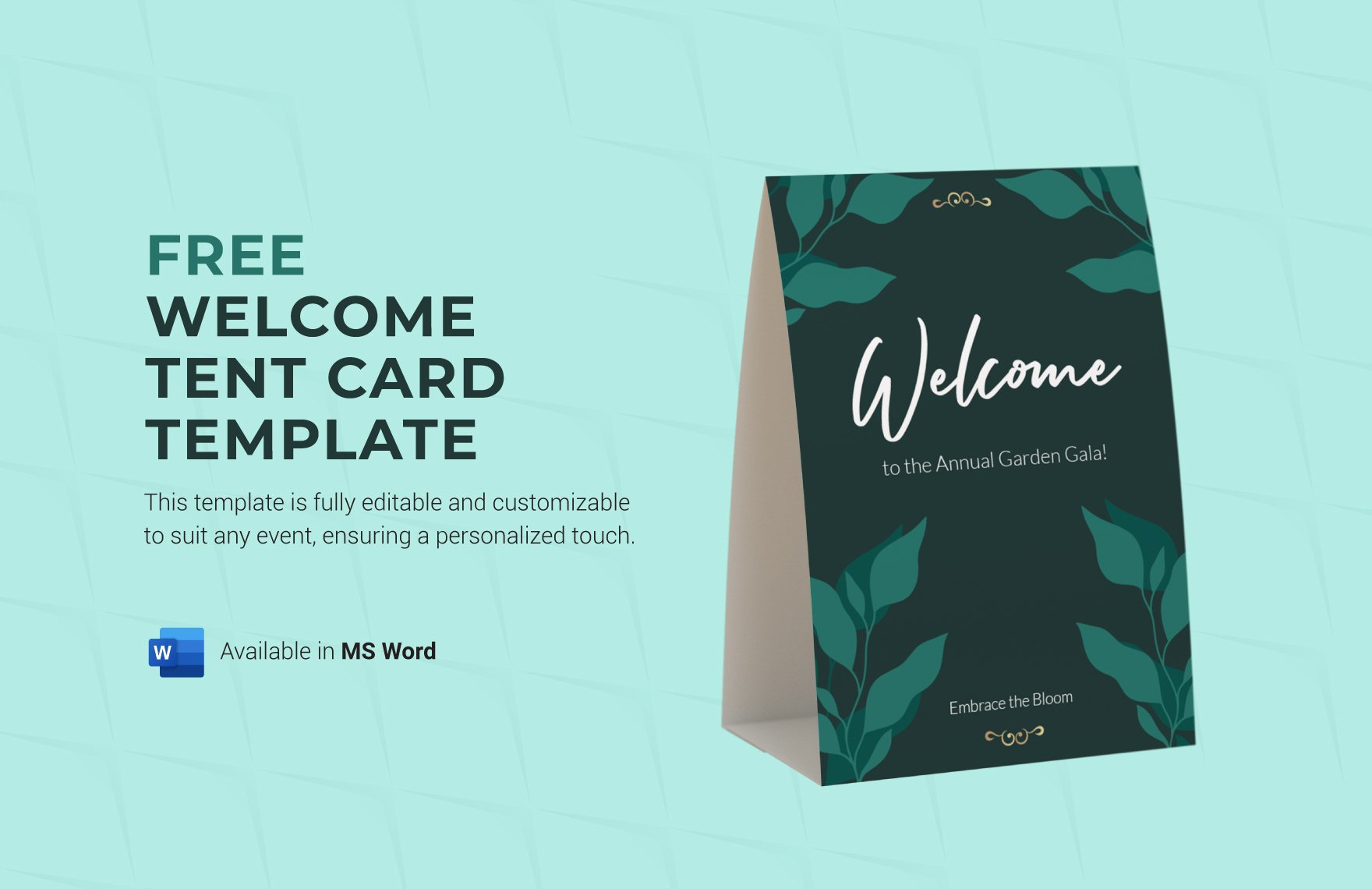 Free Welcome Tent Card Template