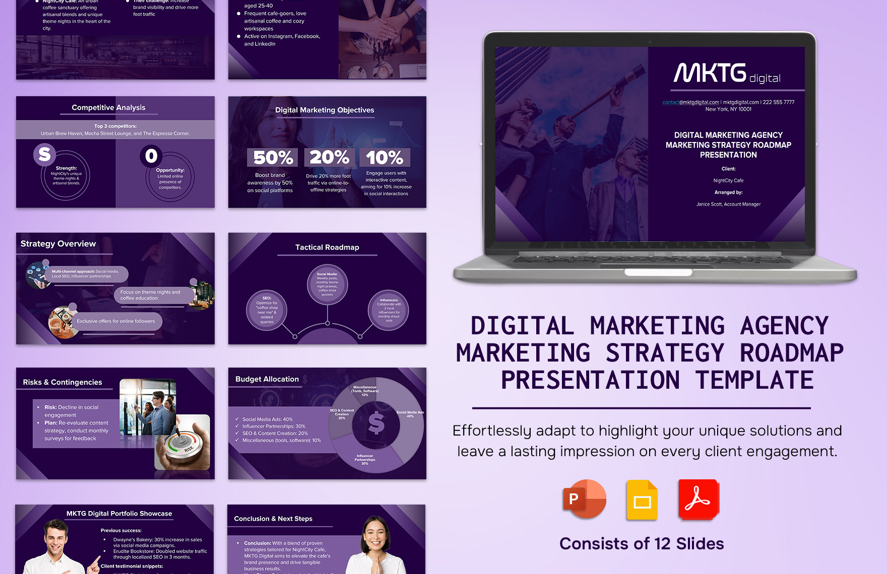 Digital Marketing Agency Marketing Strategy Roadmap Presentation Template