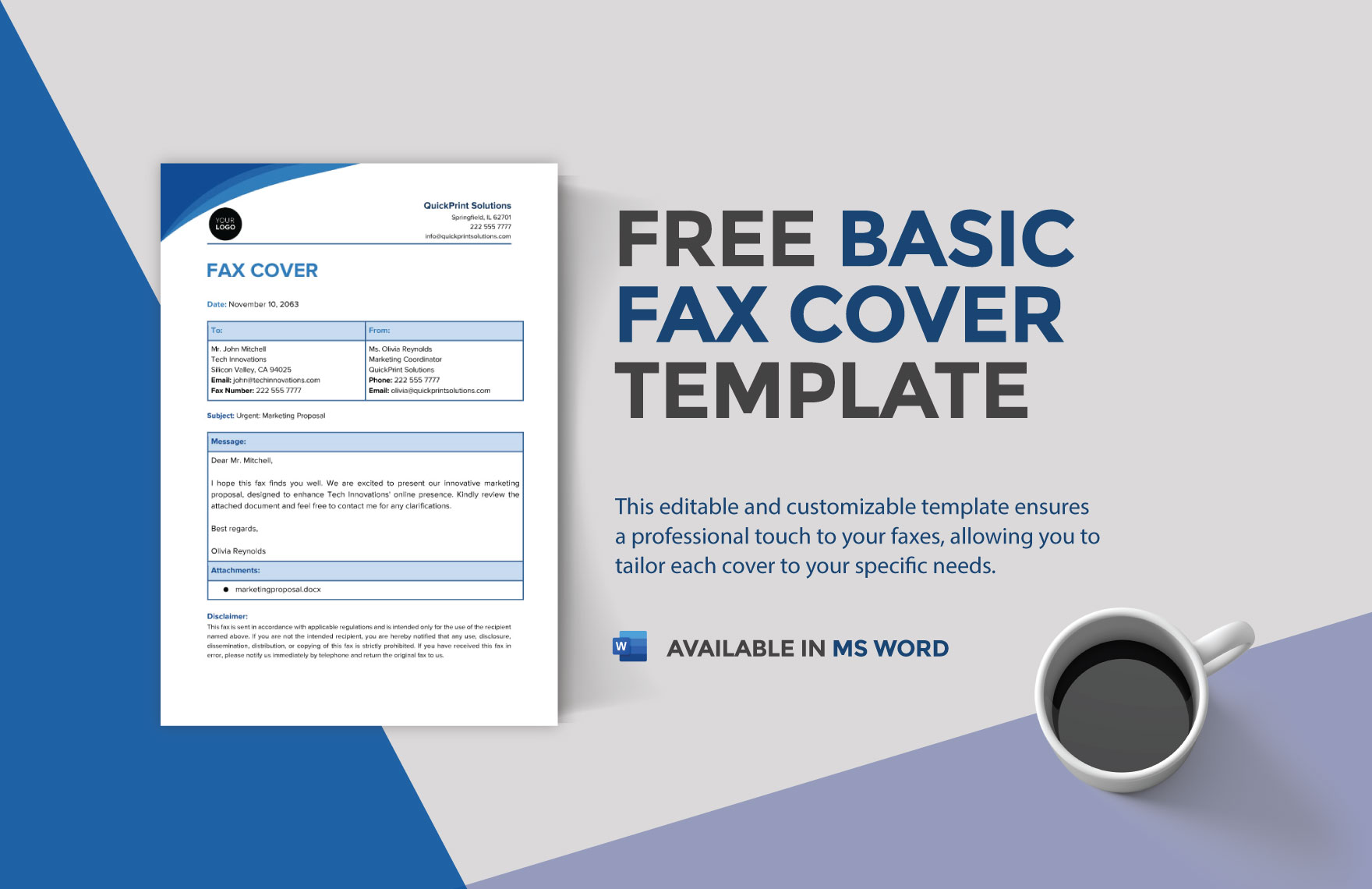 Basic Fax Cover Template