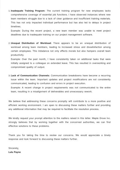 Free Report Complaint Letter Template to Edit Online