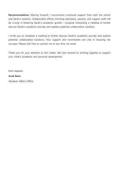 Free Student Report Letter Template to Edit Online