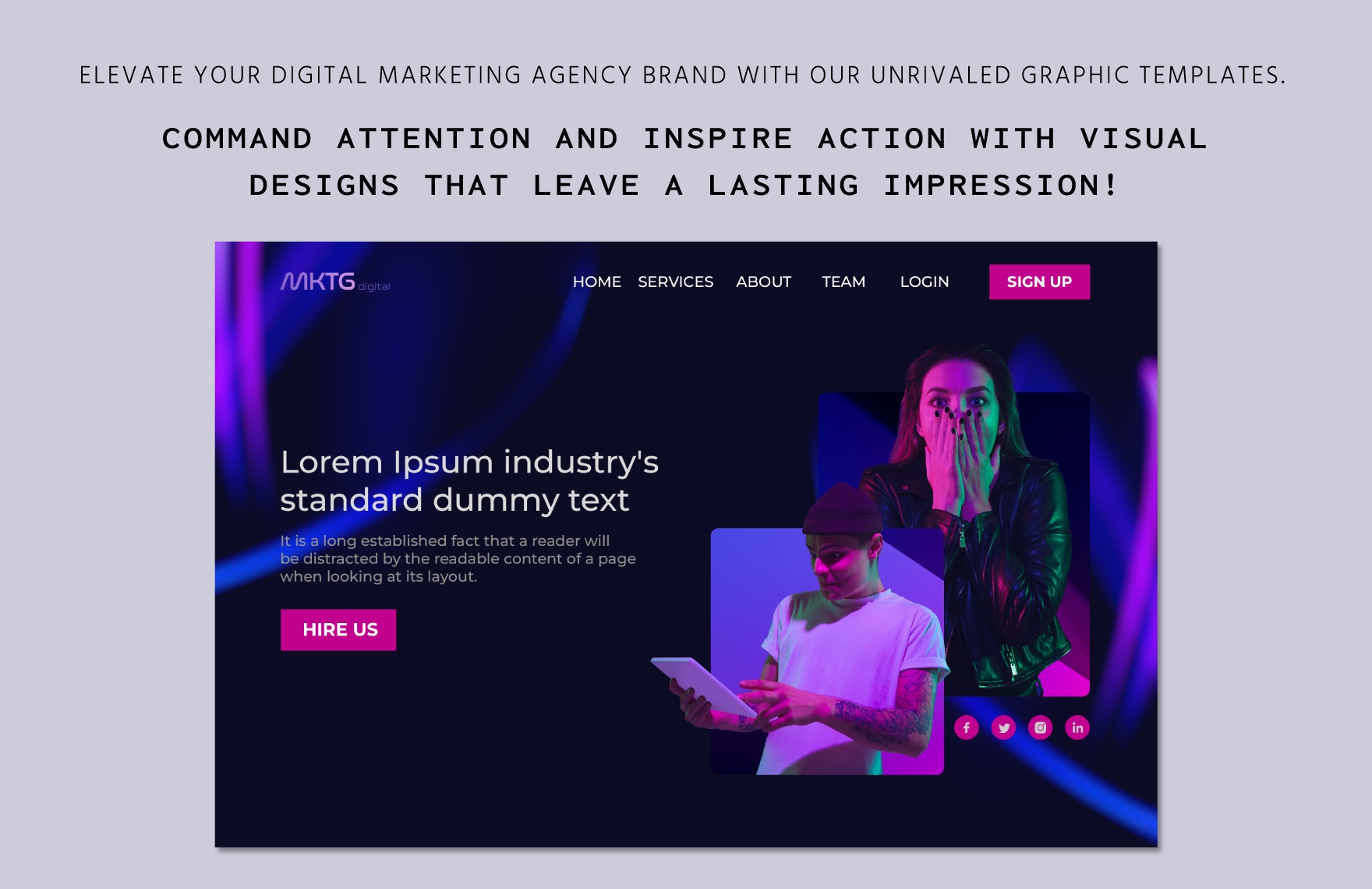 Digital Marketing Agency Website Header Design Template