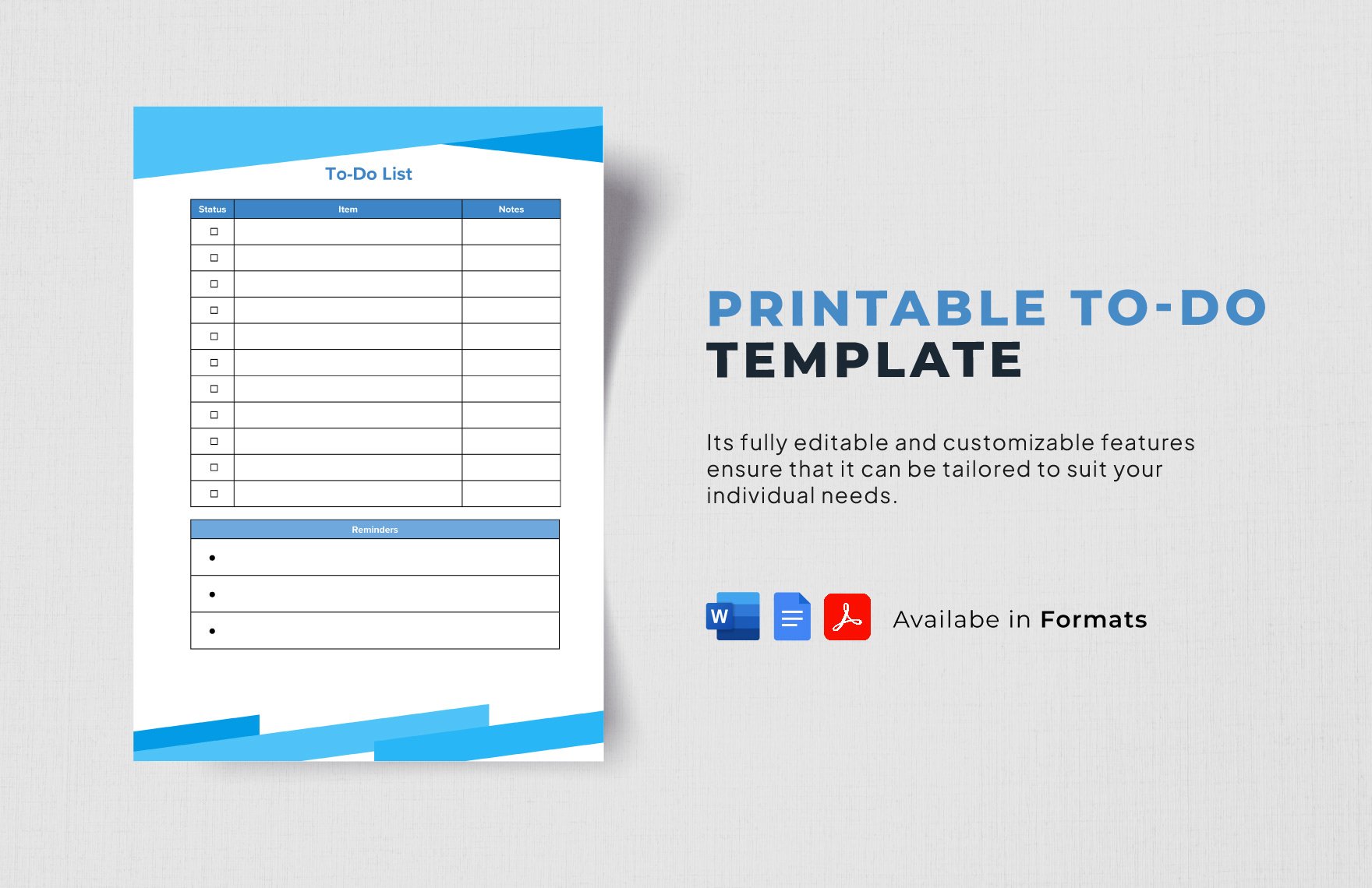 Free Printable To-Do Template in Word, Google Docs, PDF