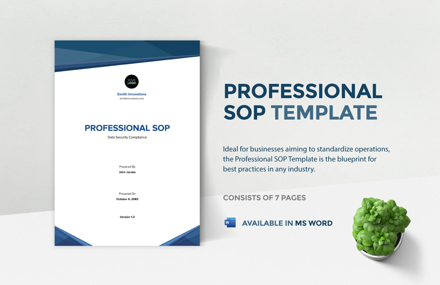 Free Professional SOP Template in Word