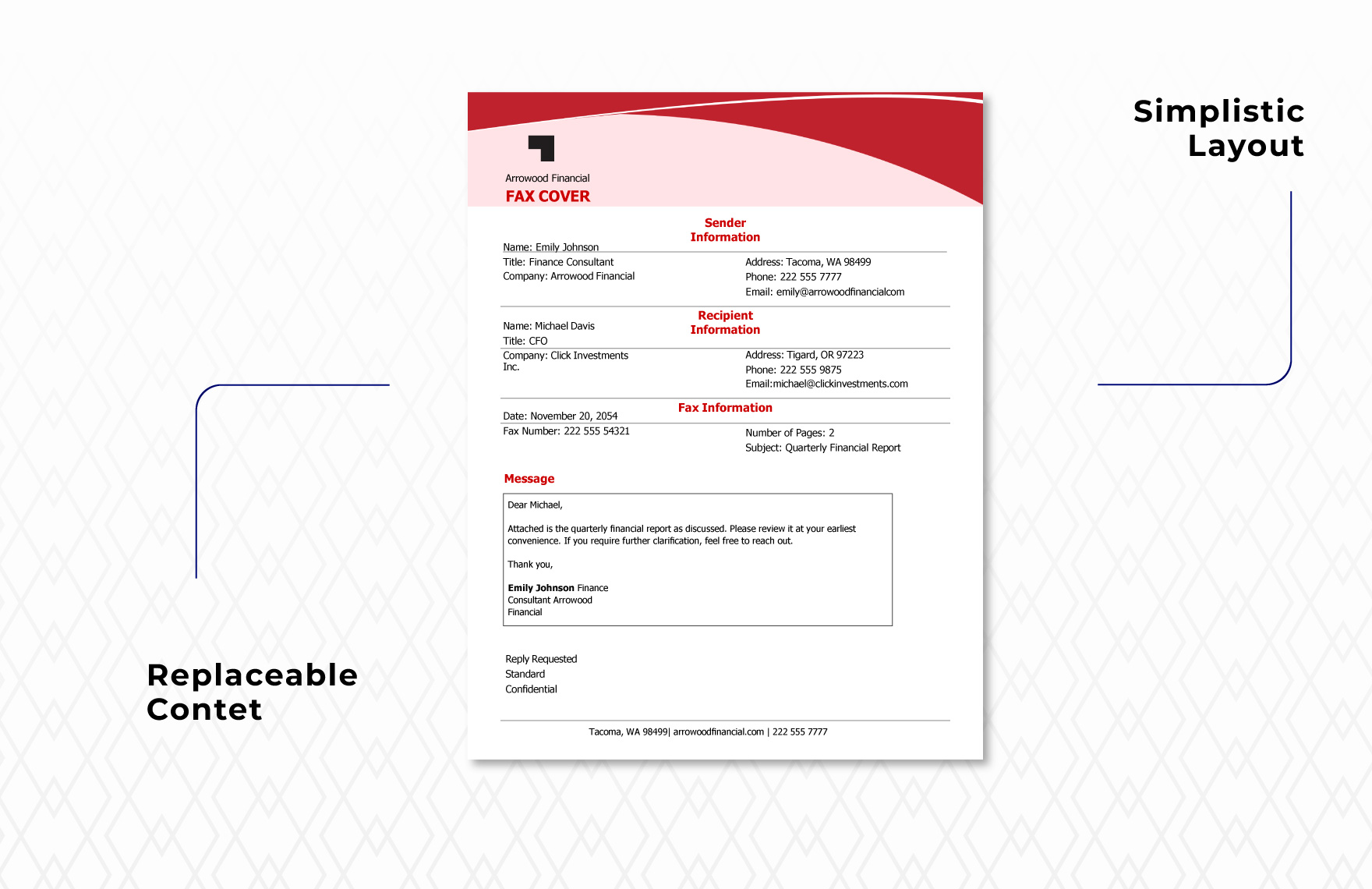Finance Consultant Fax Cover Template