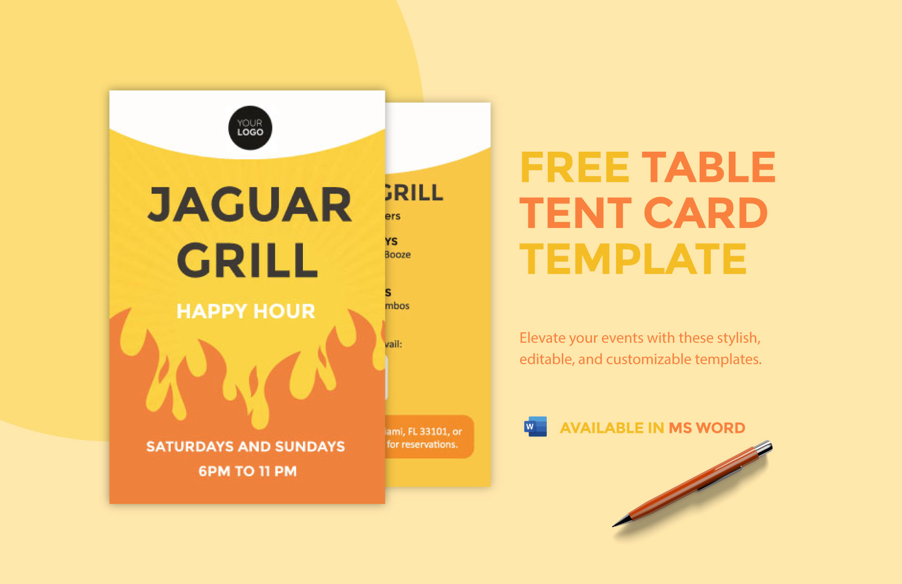 Editable Tent Card Templates In Word To Download Editable Tent Card Templates In Word To Download