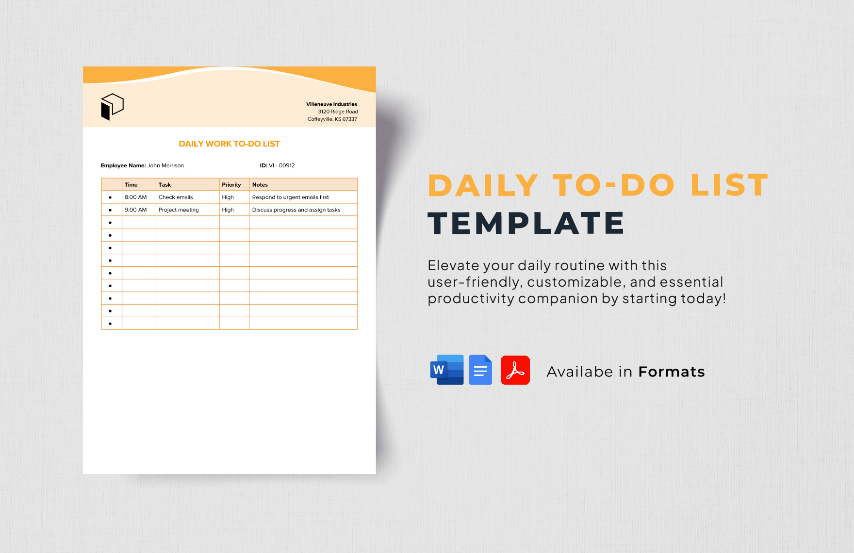 Daily To-Do List Template