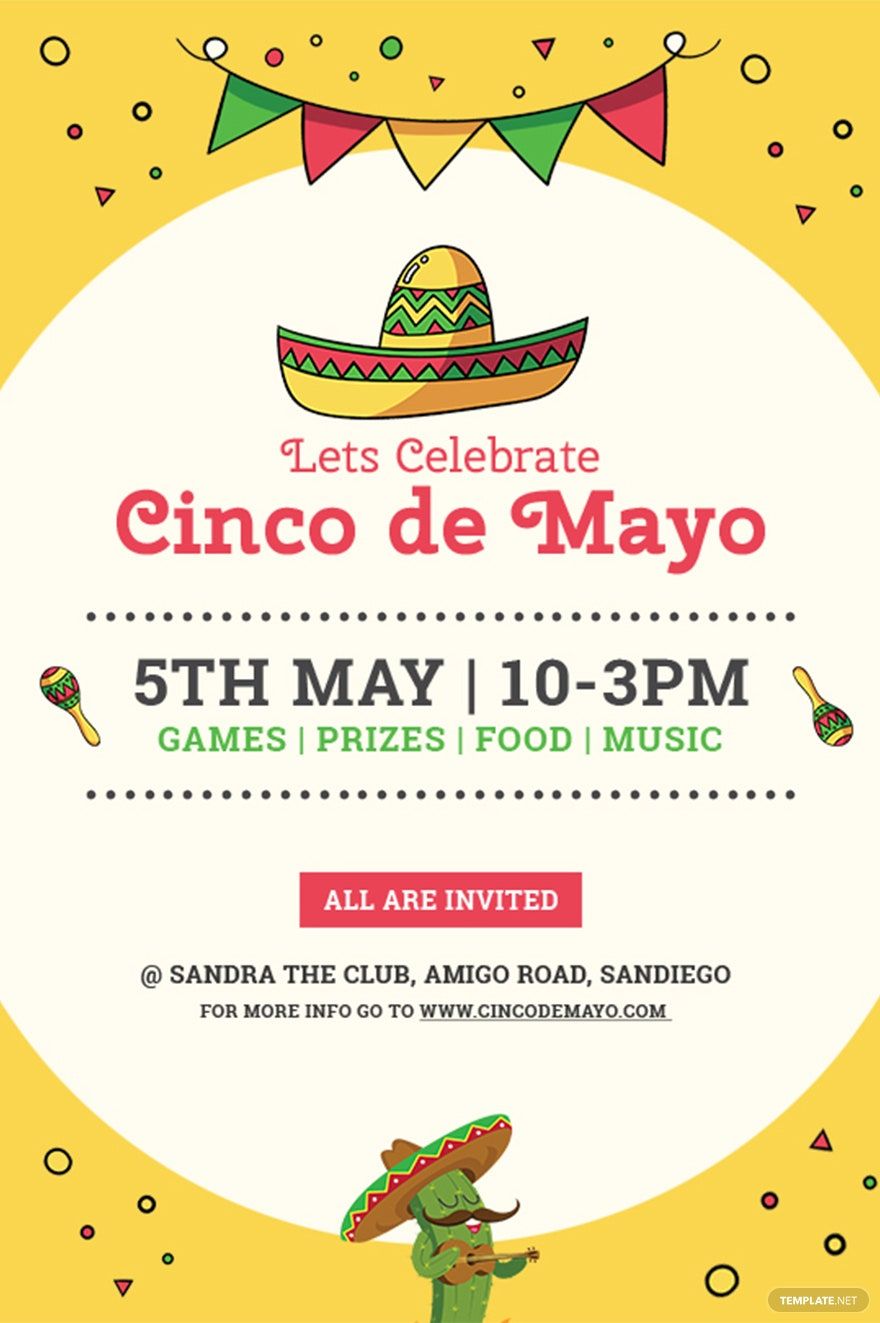 Cinco de Mayo Day Tumblr Post Template in PSD