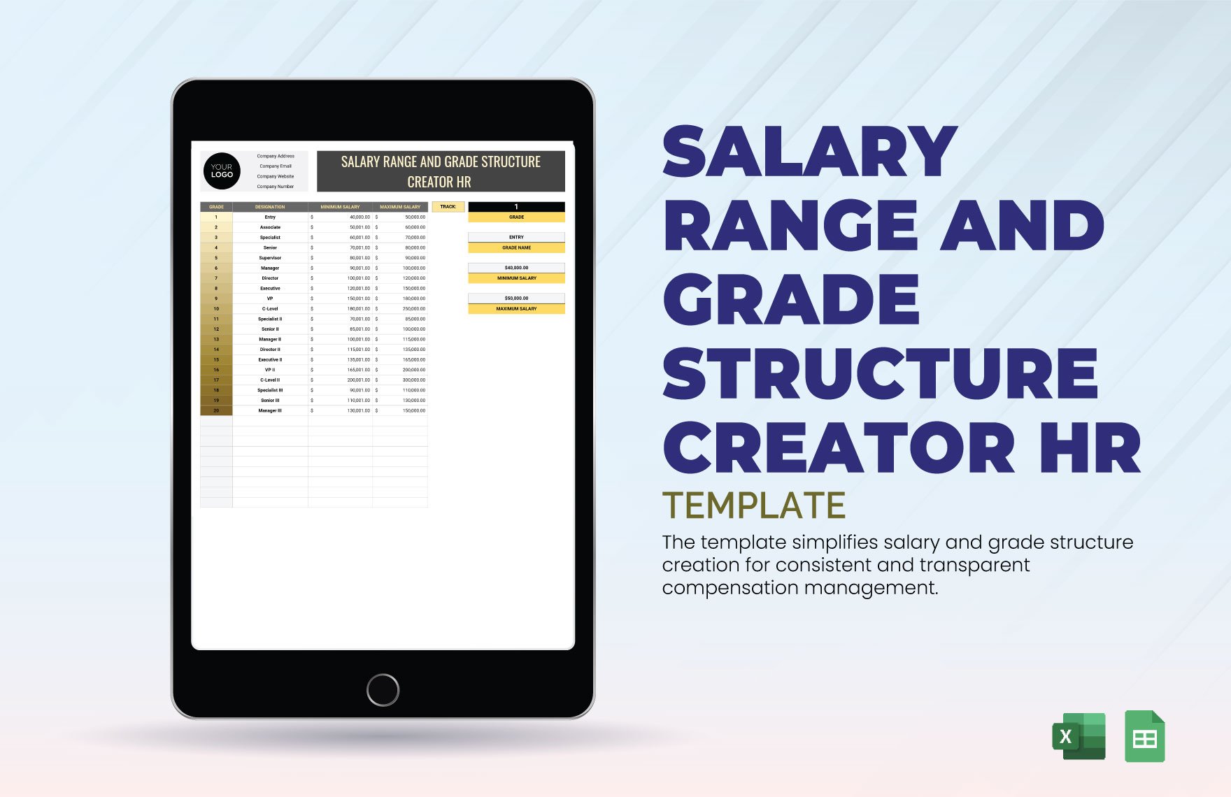 Salary Range and Grade Structure Creator HR Template