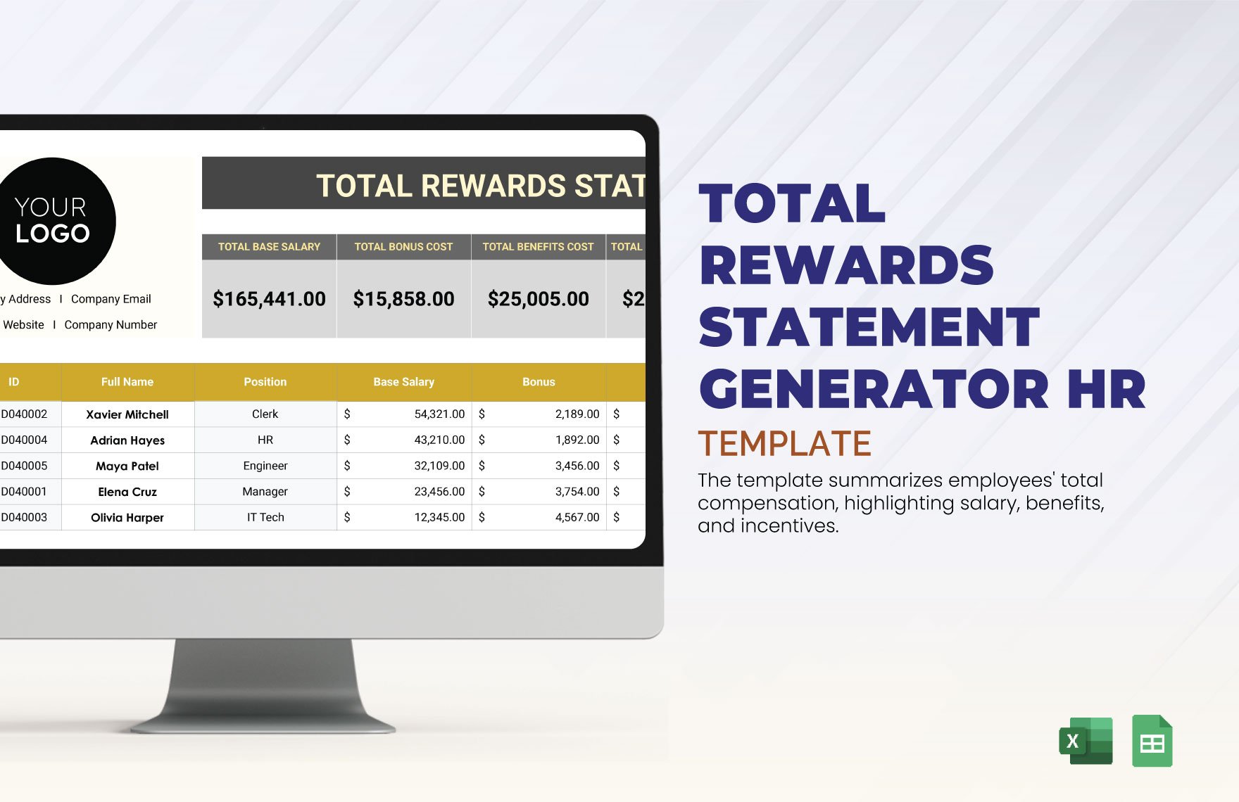 Total Rewards Statement Generator HR Template