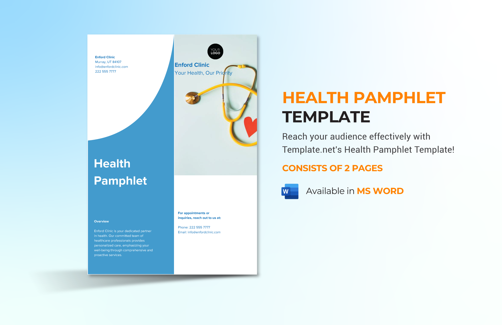 Health Pamphlet Template Download In Word Template