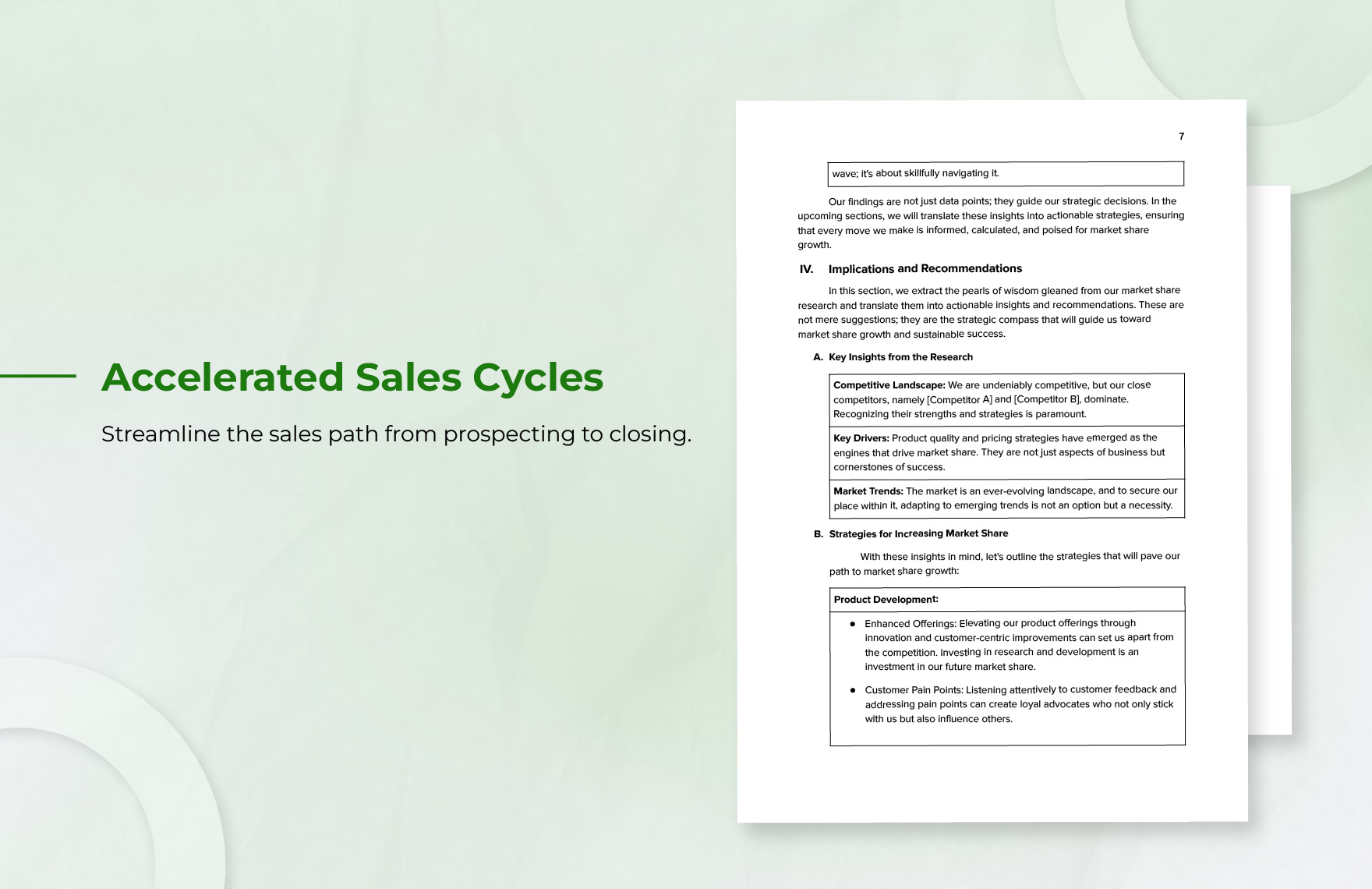 Sales Market Share Research Template