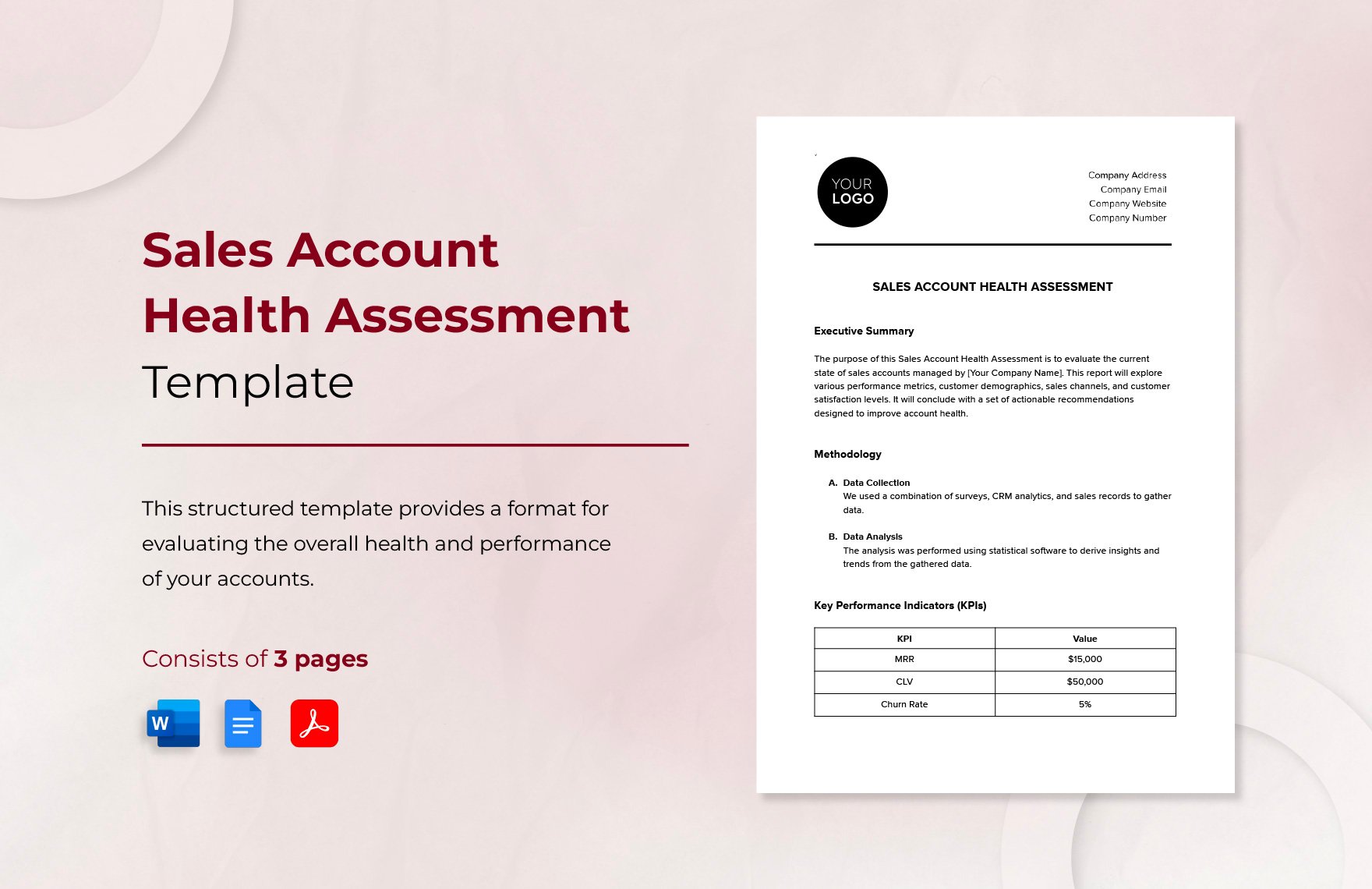 Sales Account Health Assessment Template in Word, Google Docs, PDF