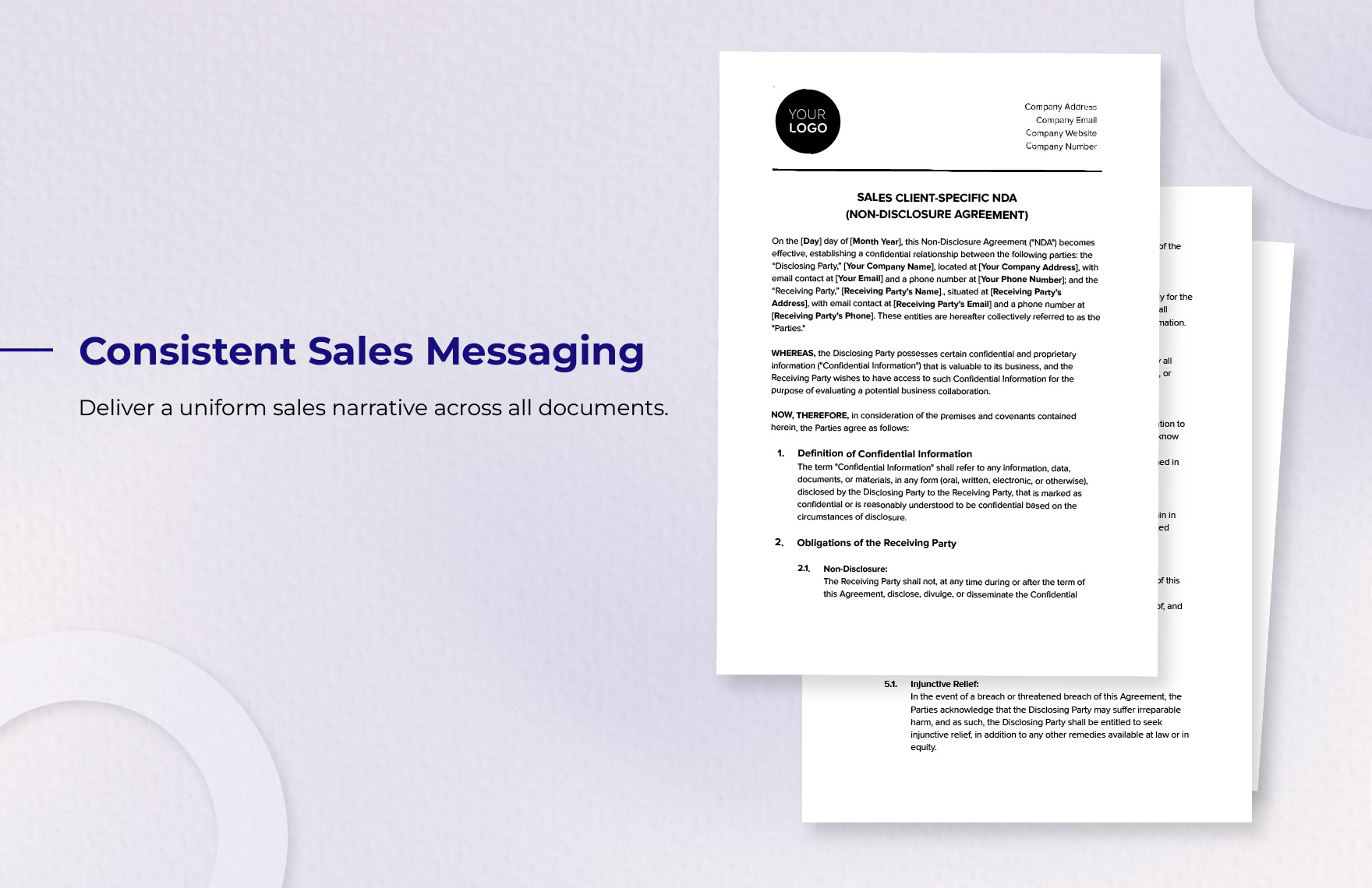 Sales Client-specific NDA (Non-Disclosure Agreement) Template