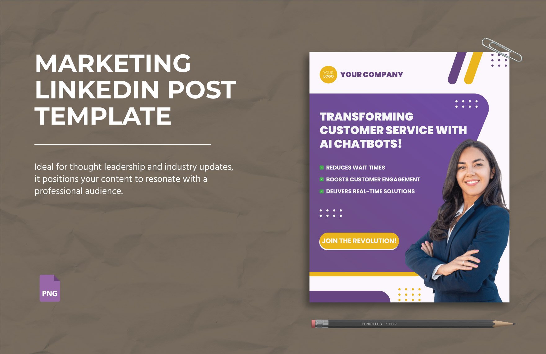 Marketing LinkedIn Post Template in PNG
