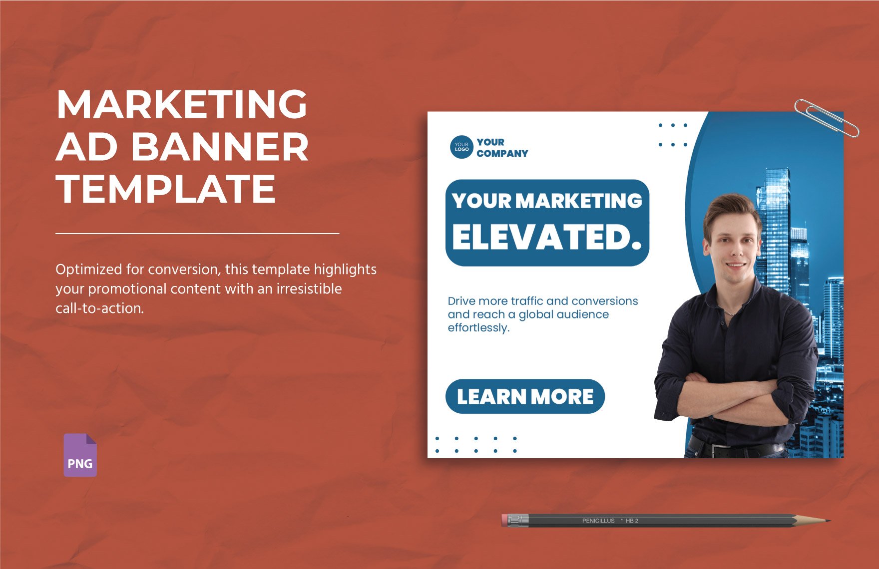 Marketing Ad Banner Template in PNG