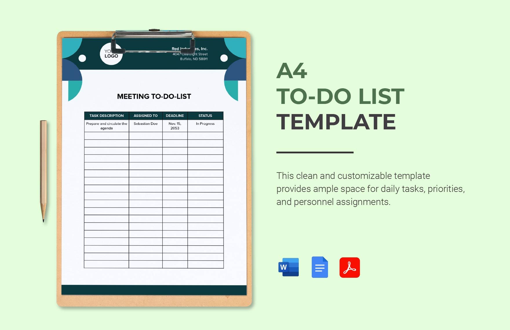 A4 To-Do List Template