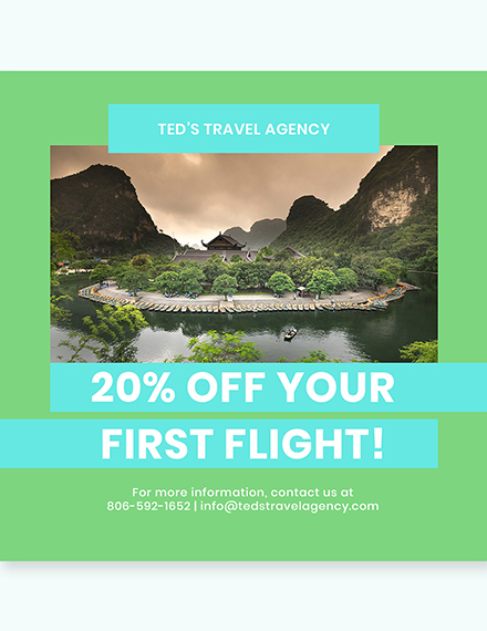 Free Vacation Travel Instagram Post Template to Edit Online