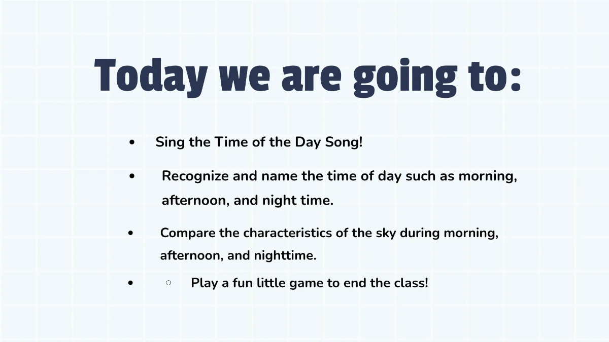Free Recognizing Morning, Afternoon, and Nighttime Template to Edit Online