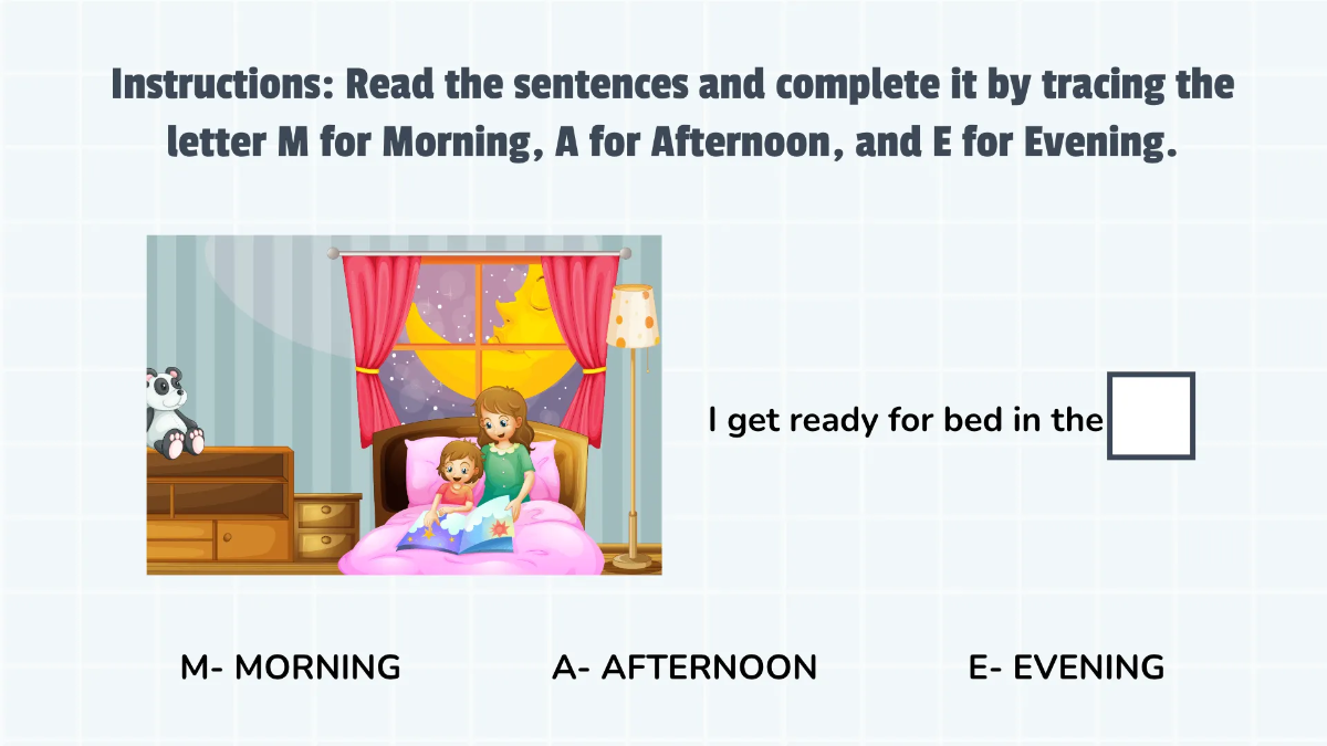 Free Recognizing Morning, Afternoon, and Nighttime Template to Edit Online