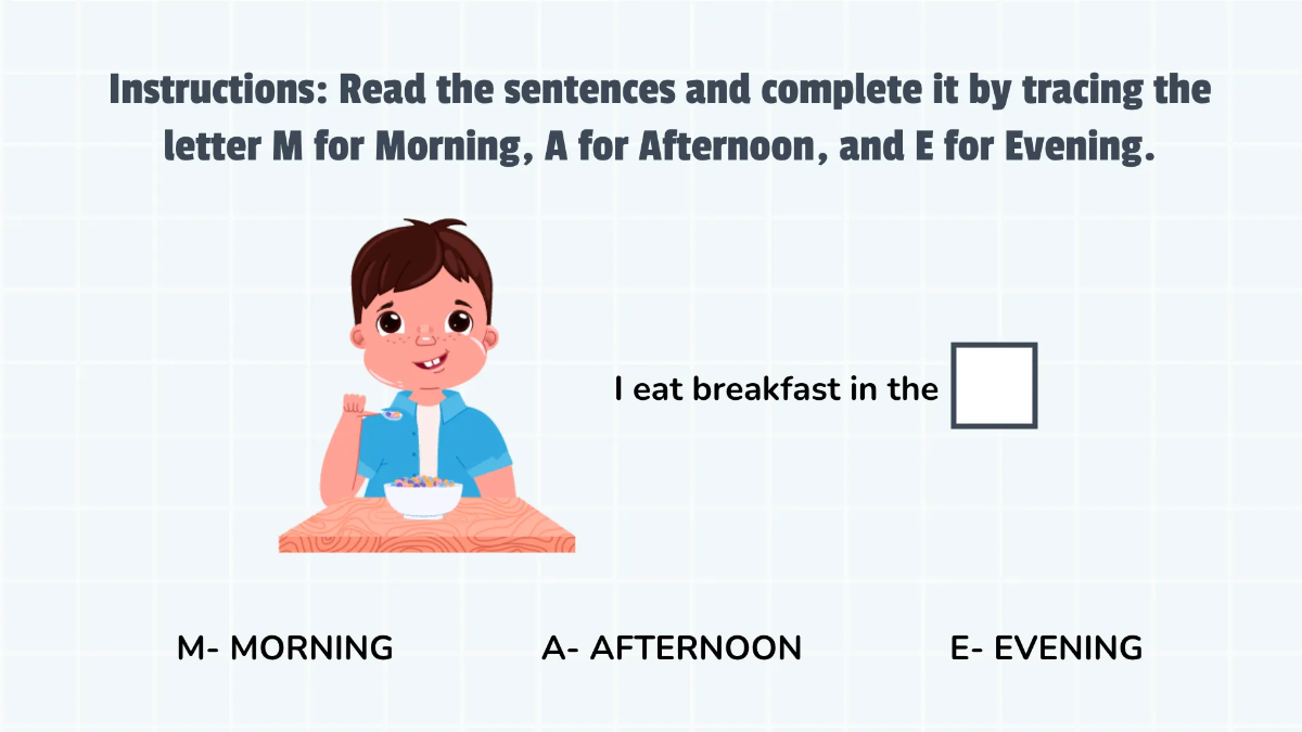 Free Recognizing Morning, Afternoon, and Nighttime Template to Edit Online