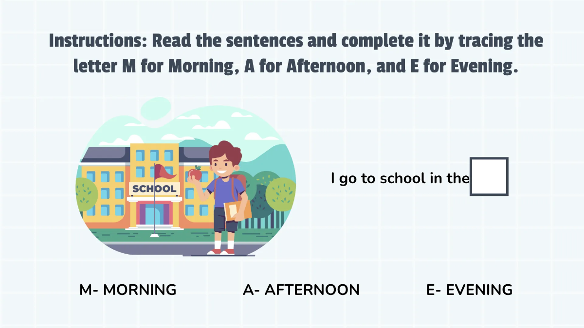 Free Recognizing Morning, Afternoon, and Nighttime Template to Edit Online